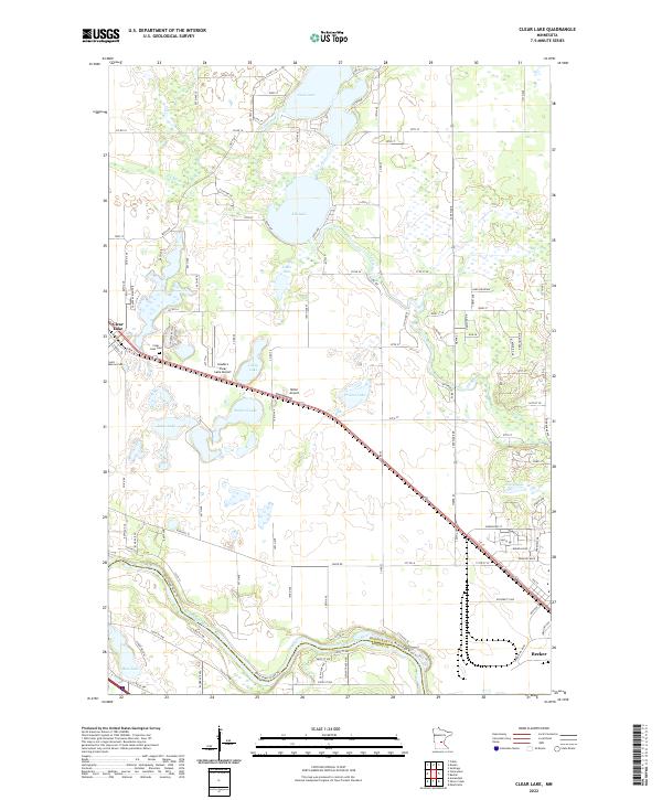 US Topo 7.5-minute map for Clear Lake MN
