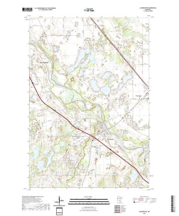 US Topo 7.5-minute map for Clearwater MN