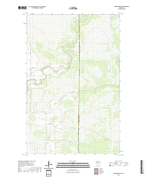 US Topo 7.5-minute map for Clementson SW MN