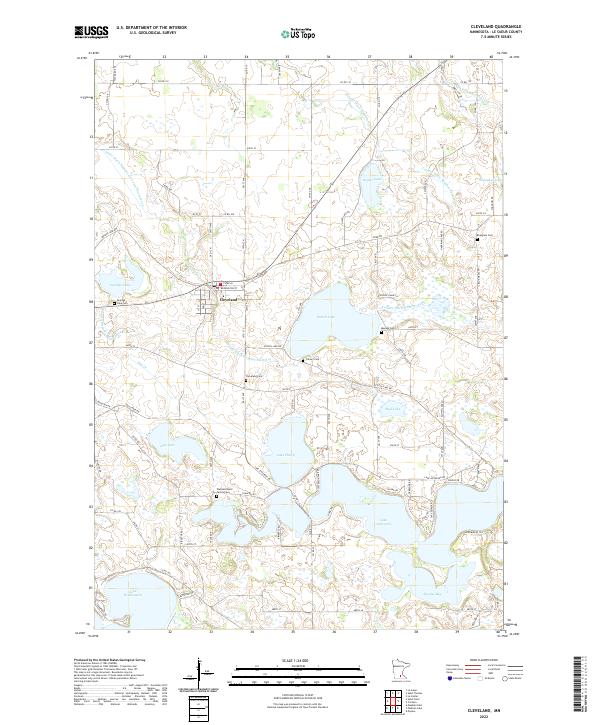 US Topo 7.5-minute map for Cleveland MN