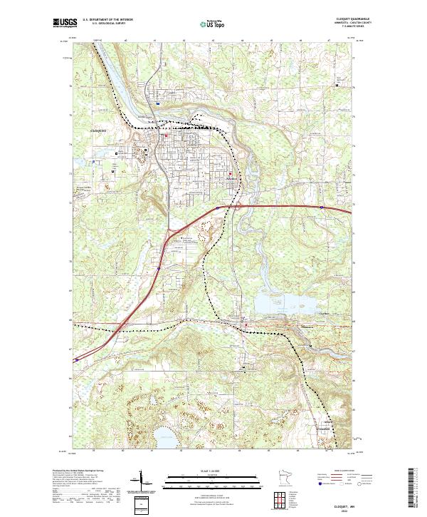 US Topo 7.5-minute map for Cloquet MN