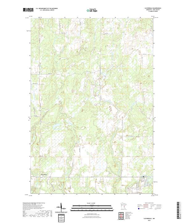 US Topo 7.5-minute map for Cloverdale MN