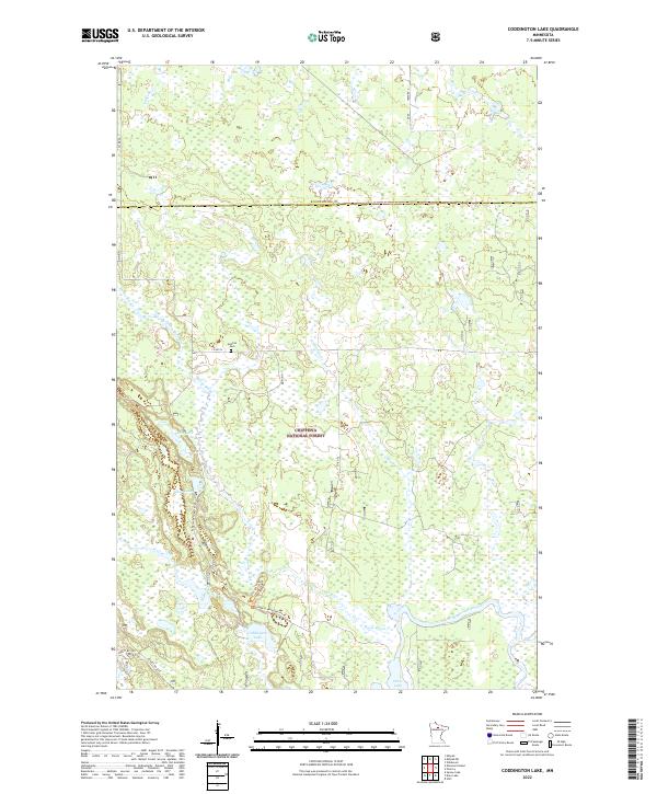 US Topo 7.5-minute map for Coddington Lake MN