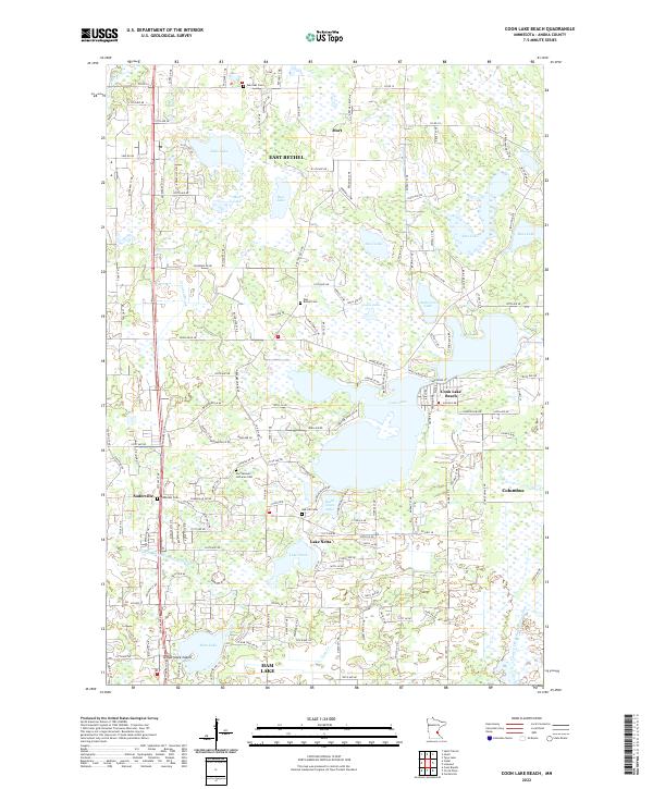 US Topo 7.5-minute map for Coon Lake Beach MN