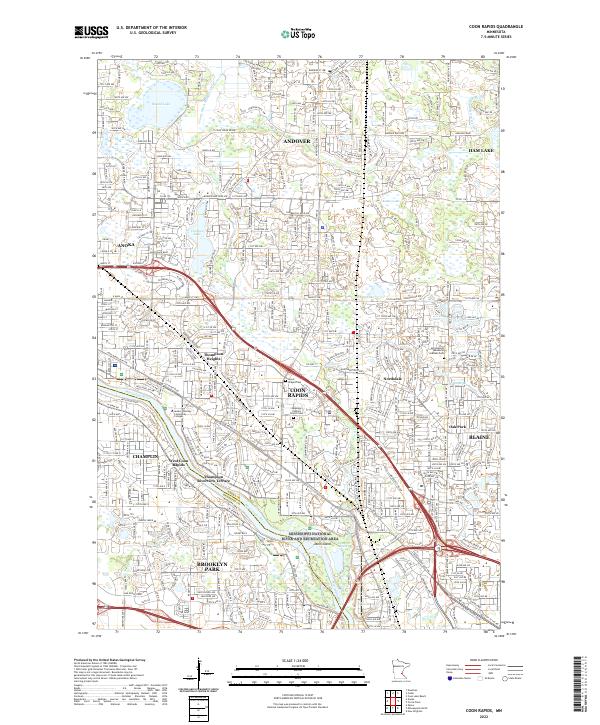 US Topo 7.5-minute map for Coon Rapids MN