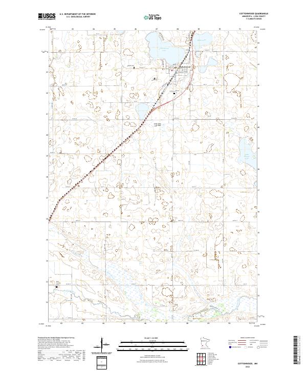 US Topo 7.5-minute map for Cottonwood MN