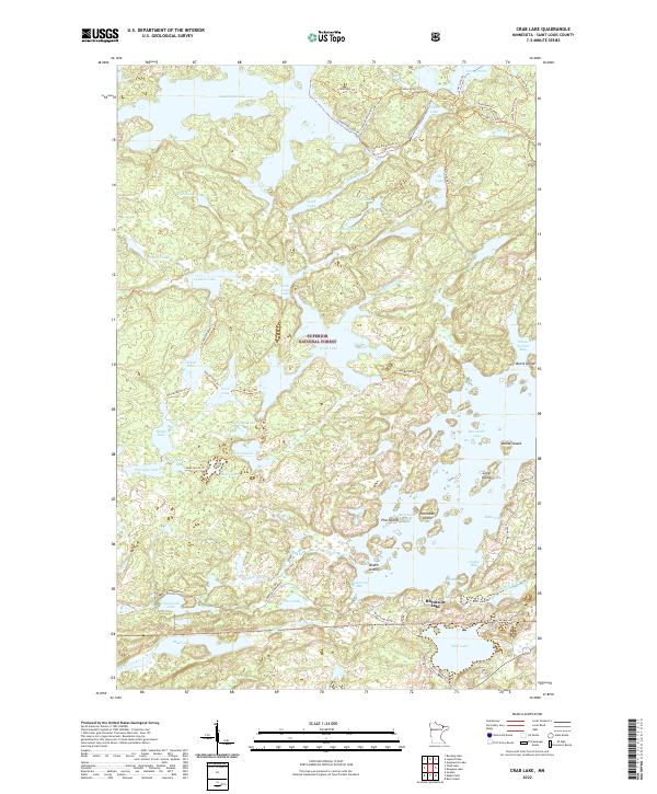 US Topo 7.5-minute map for Crab Lake MN