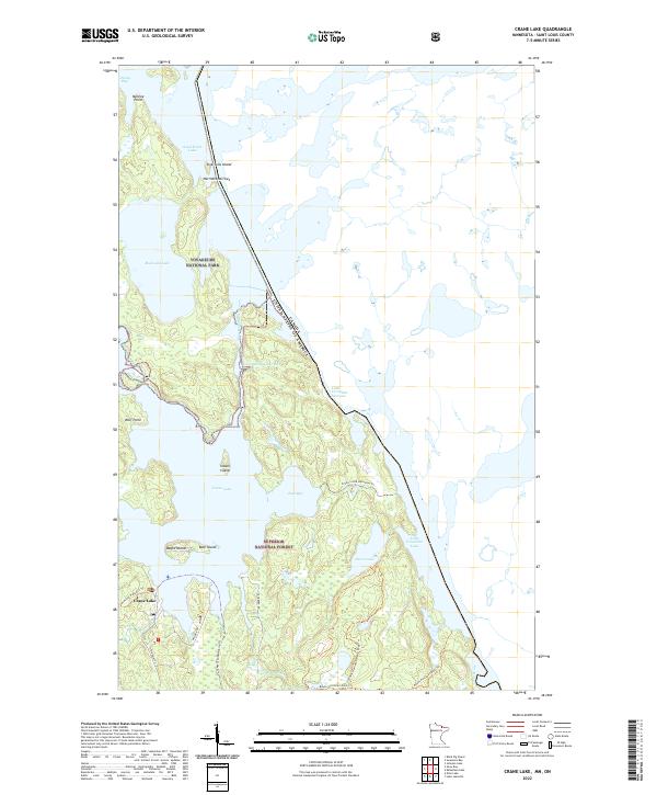 US Topo 7.5-minute map for Crane Lake MNON