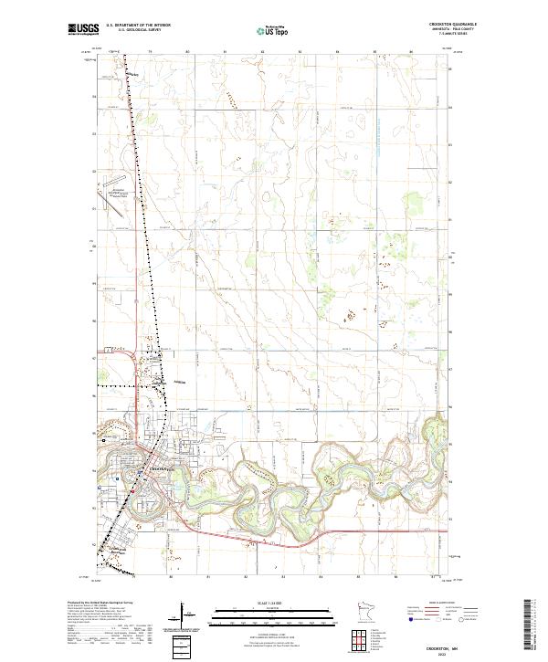US Topo 7.5-minute map for Crookston MN