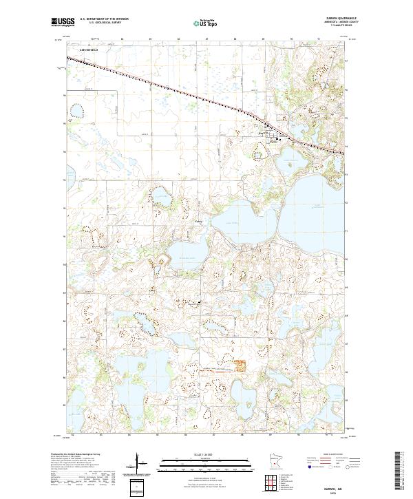 US Topo 7.5-minute map for Darwin MN