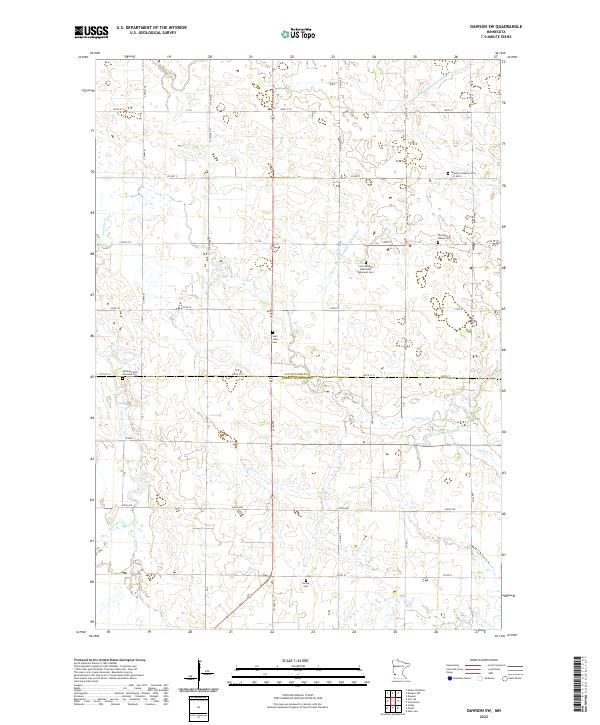 US Topo 7.5-minute map for Dawson SW MN