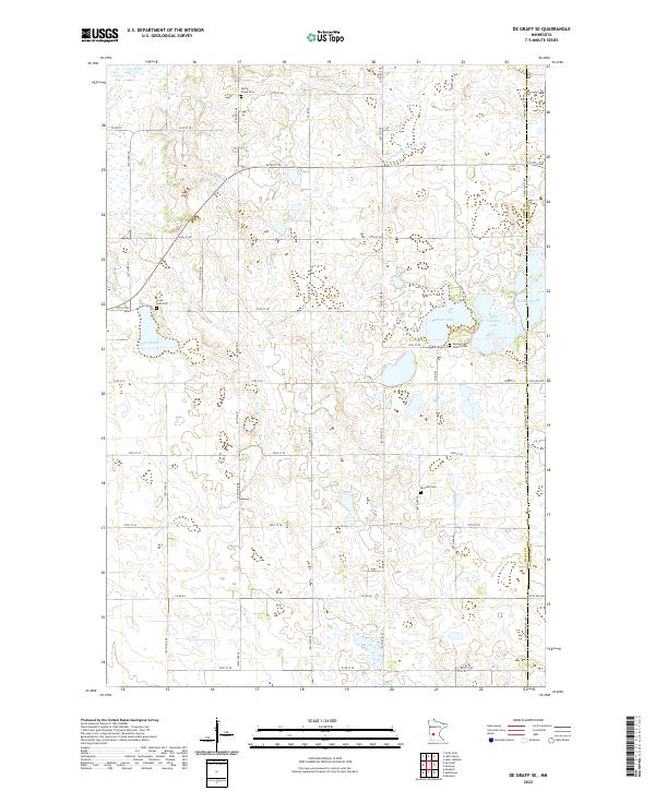US Topo 7.5-minute map for De Graff SE MN