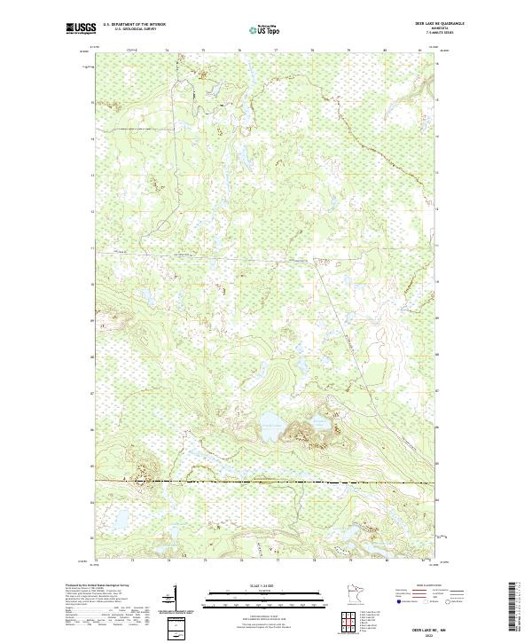 US Topo 7.5-minute map for Deer Lake NE MN