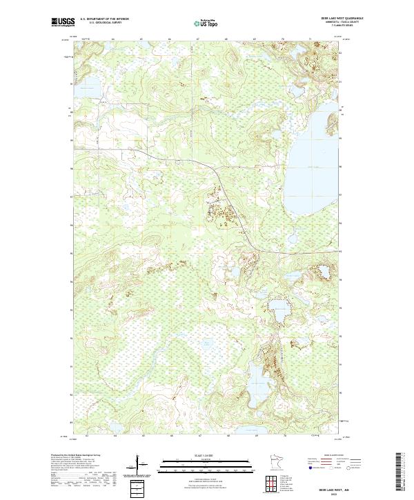US Topo 7.5-minute map for Deer Lake West MN