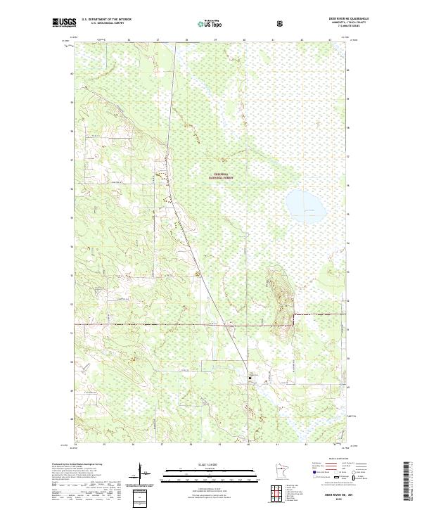 US Topo 7.5-minute map for Deer River NE MN