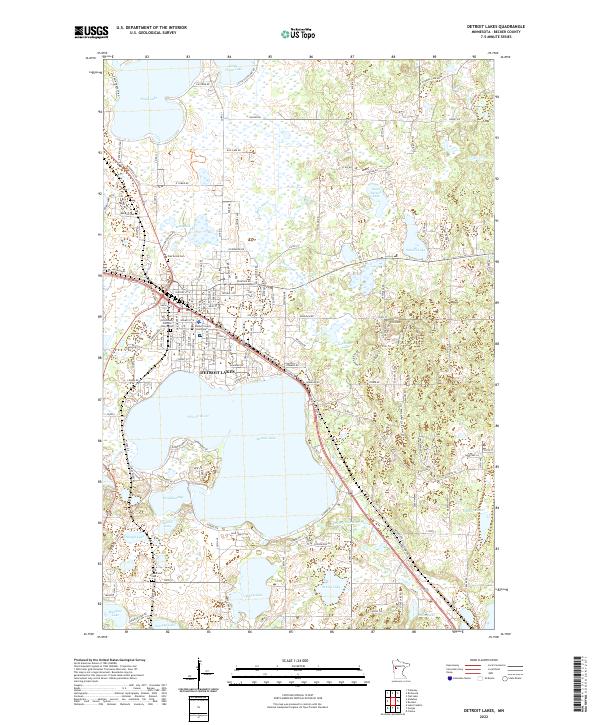US Topo 7.5-minute map for Detroit Lakes MN