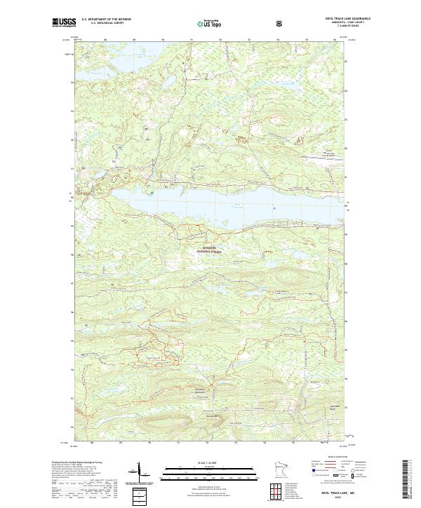 US Topo 7.5-minute map for Devil Track Lake MN