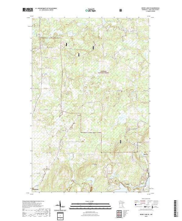 US Topo 7.5-minute map for Dewey Lake SE MN