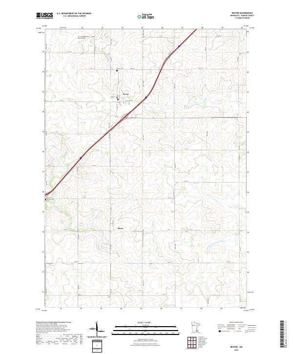 US Topo 7.5-minute map for Dexter MN