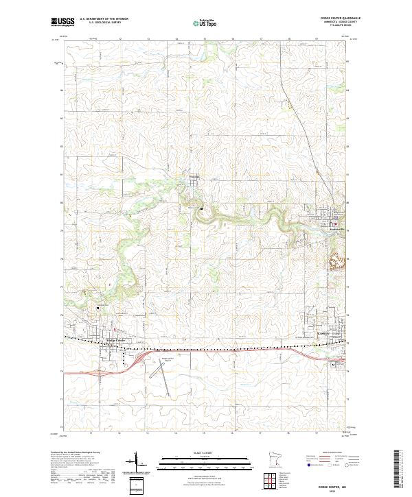 US Topo 7.5-minute map for Dodge Center MN