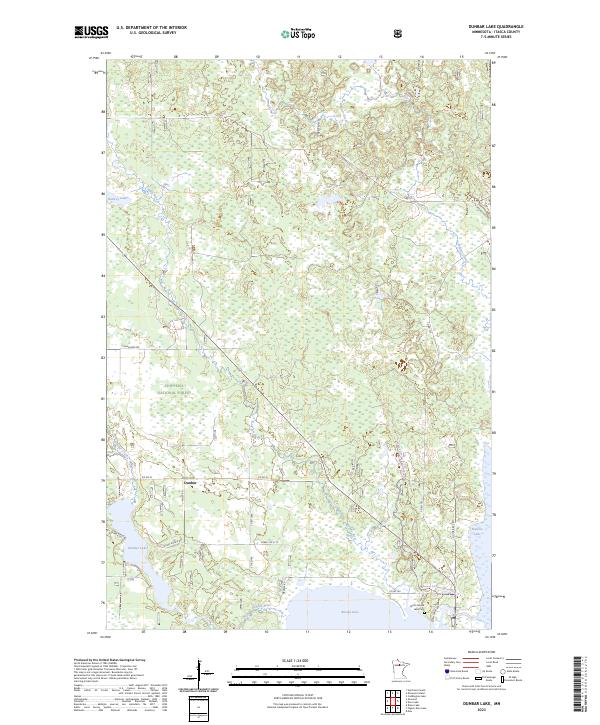 US Topo 7.5-minute map for Dunbar Lake MN