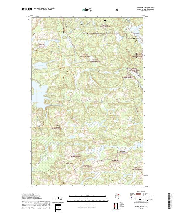 US Topo 7.5-minute map for Elephant Lake MN