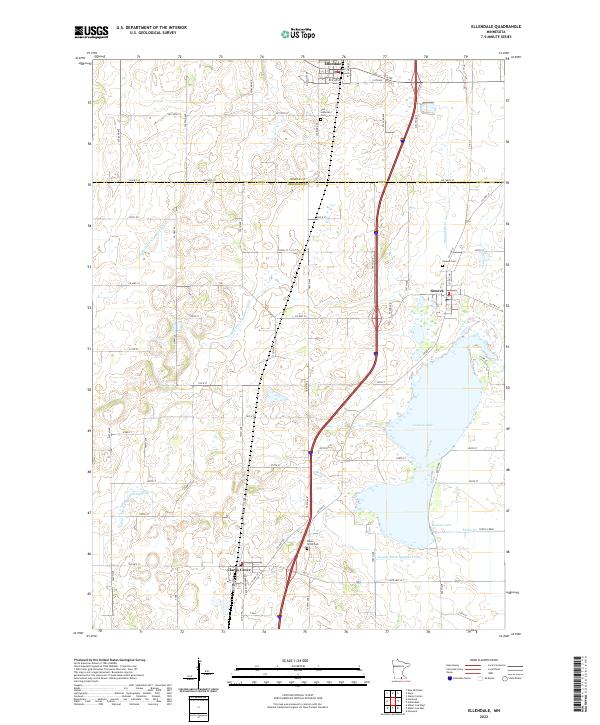 US Topo 7.5-minute map for Ellendale MN