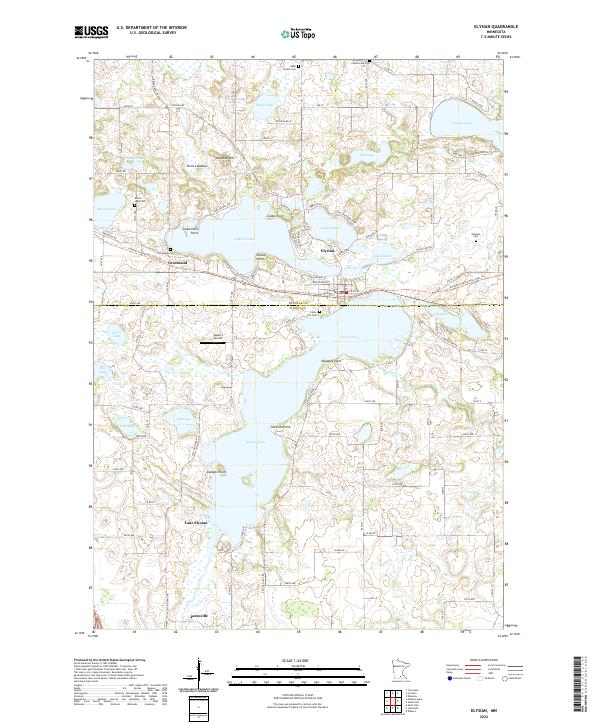 US Topo 7.5-minute map for Elysian MN