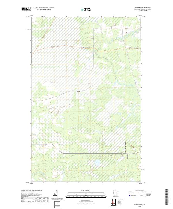 US Topo 7.5-minute map for Ericsburg NW MN