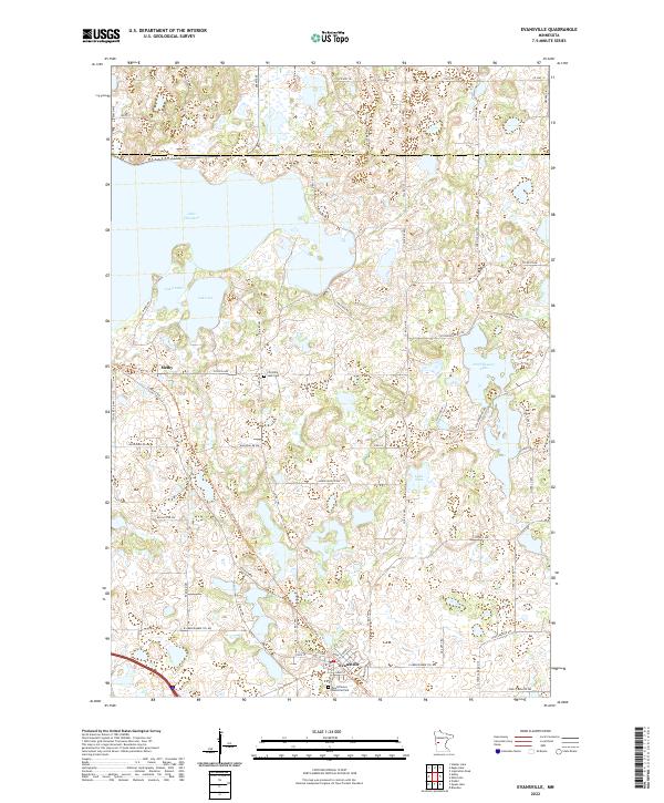 US Topo 7.5-minute map for Evansville MN