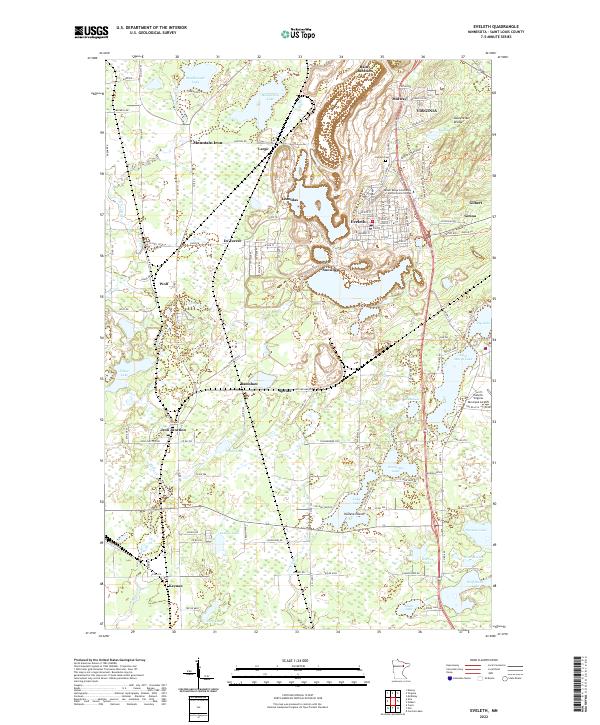 US Topo 7.5-minute map for Eveleth MN