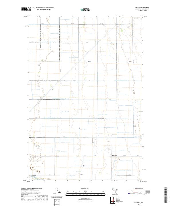 US Topo 7.5-minute map for Everdell MN