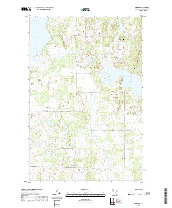 US Topo 7.5-minute map for Evergreen MN