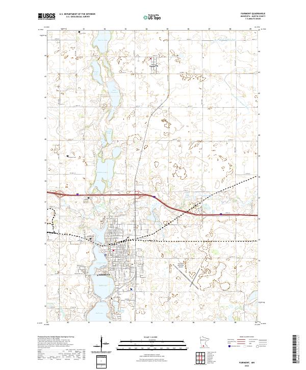 US Topo 7.5-minute map for Fairmont MN