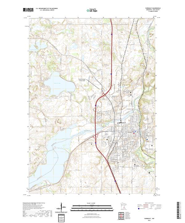 US Topo 7.5-minute map for Faribault MN