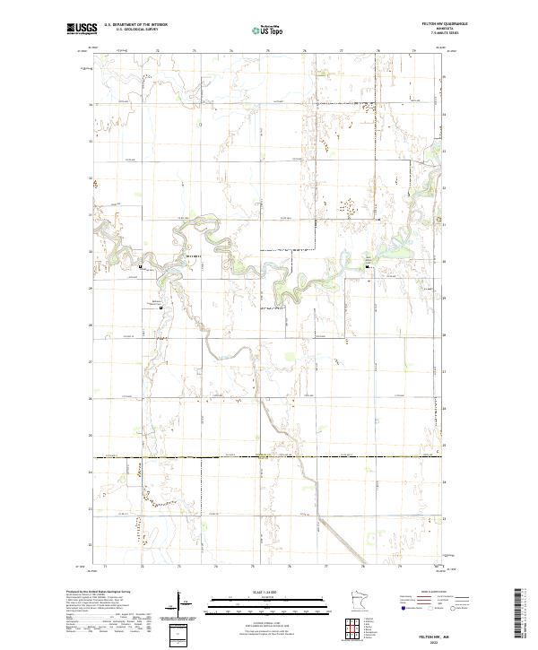 US Topo 7.5-minute map for Felton NW MN