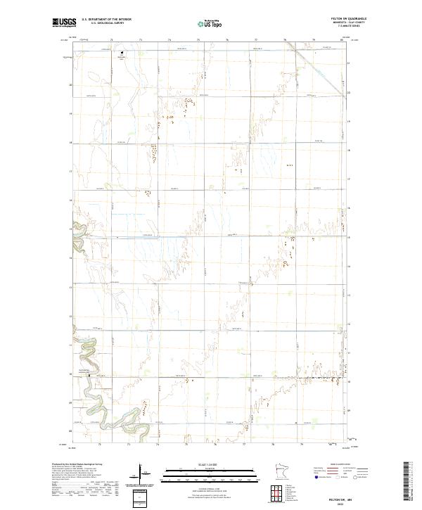 US Topo 7.5-minute map for Felton SW MN