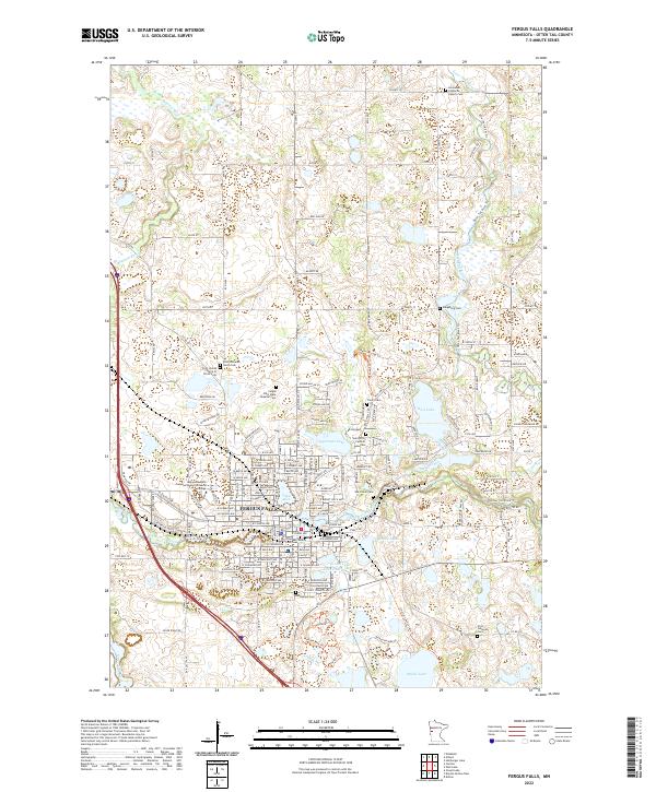 US Topo 7.5-minute map for Fergus Falls MN