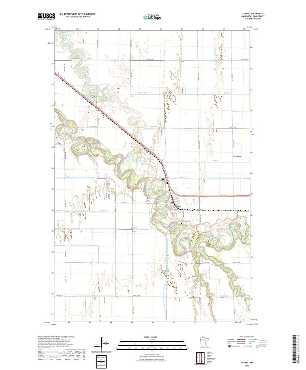 US Topo 7.5-minute map for Fisher MN