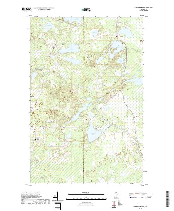 US Topo 7.5-minute map for Floodwood Lake MN