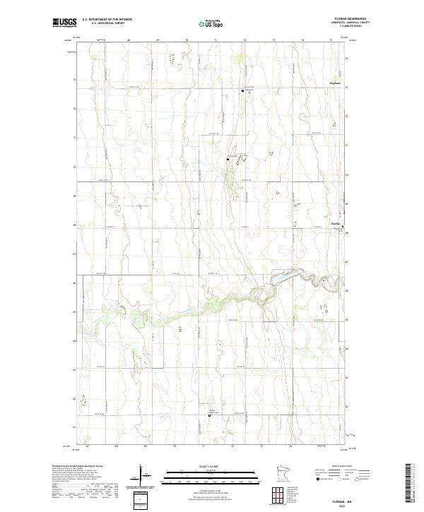 US Topo 7.5-minute map for Florian MN