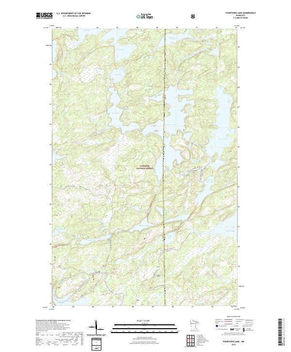 US Topo 7.5-minute map for Fourtown Lake MN