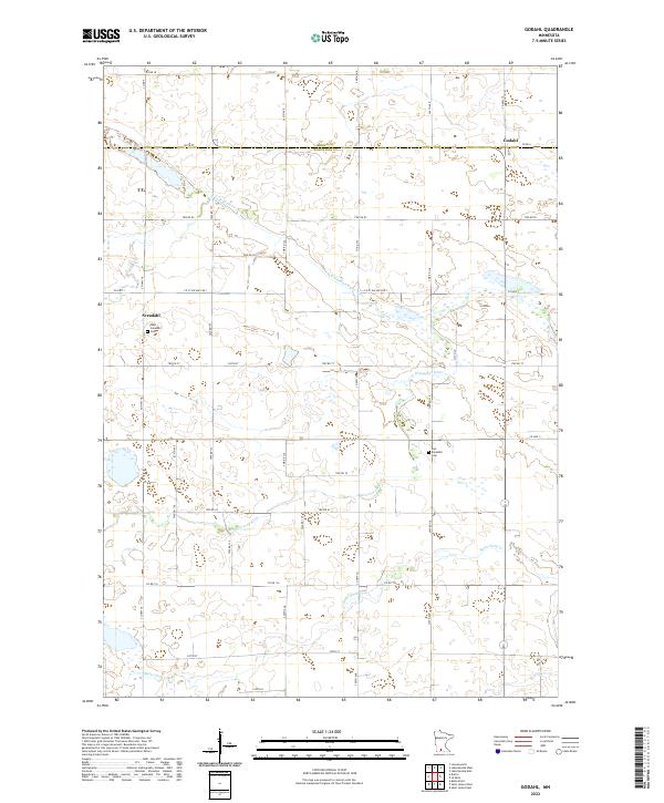 US Topo 7.5-minute map for Godahl MN