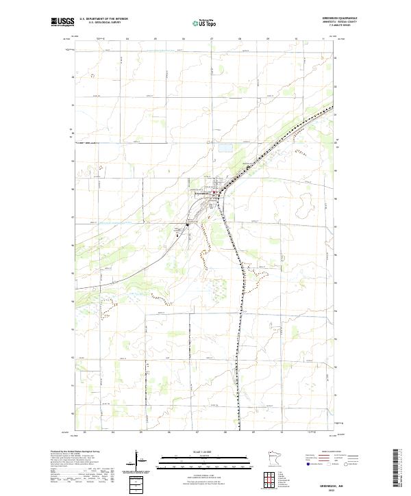 US Topo 7.5-minute map for Greenbush MN