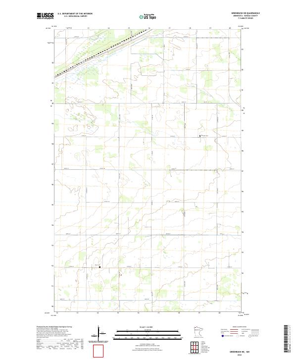 US Topo 7.5-minute map for Greenbush NE MN