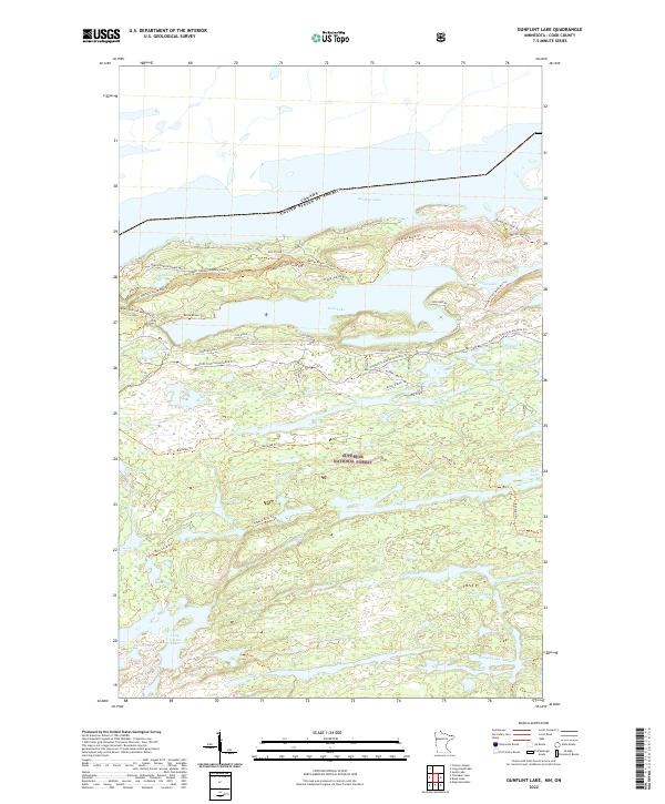 US Topo 7.5-minute map for Gunflint Lake MNON