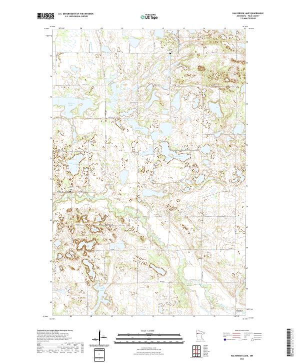 US Topo 7.5-minute map for Halverson Lake MN