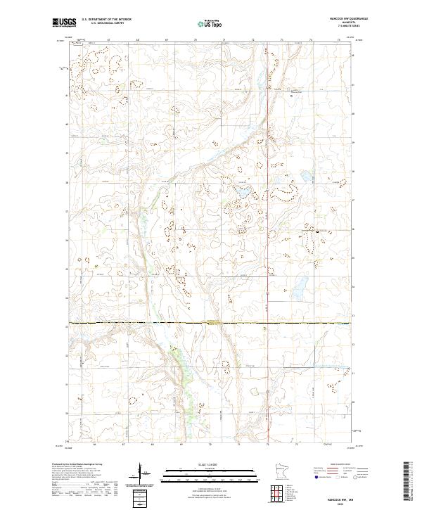 US Topo 7.5-minute map for Hancock NW MN