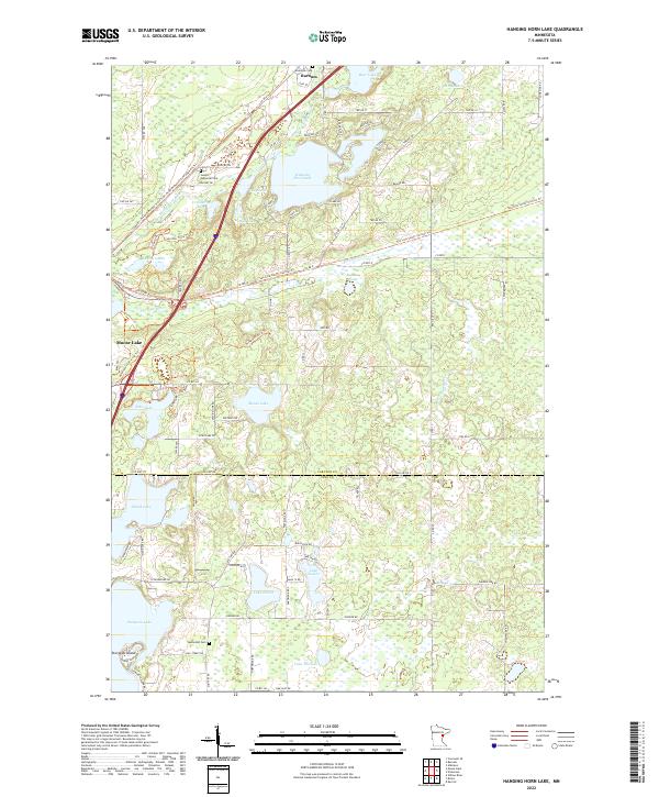 US Topo 7.5-minute map for Hanging Horn Lake MN