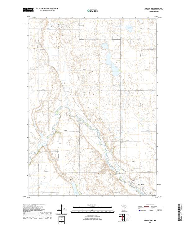 US Topo 7.5-minute map for Harder Lake MN